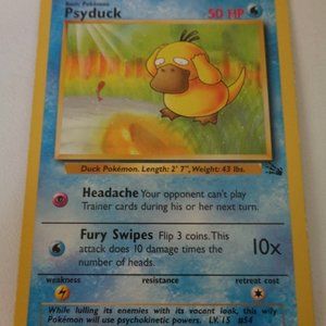 Pokemon Fossil Card Psyduck #53 includes protective sleeve